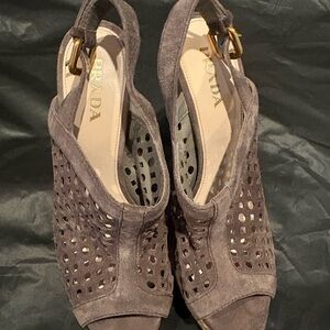 Prada Women's Taupe Cutout Sandals